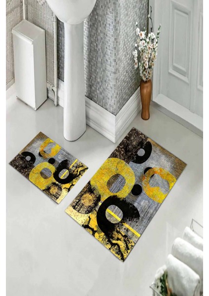 Banyo Halısı Ikili Klozet Takımı Kaymaz Tabanlı (60 cm x 100 cm + 40 cm x 60 Cm) fiyatları