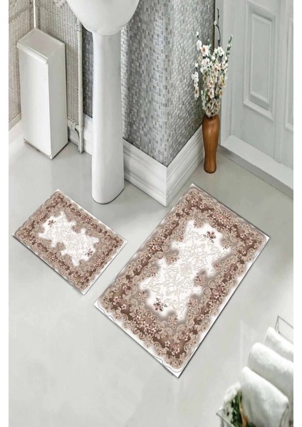 Banyo Halısı Ikili Klozet Takımı Kaymaz Tabanlı (60 cm x 100 cm + 40 cm x 60 Cm) fiyatları
