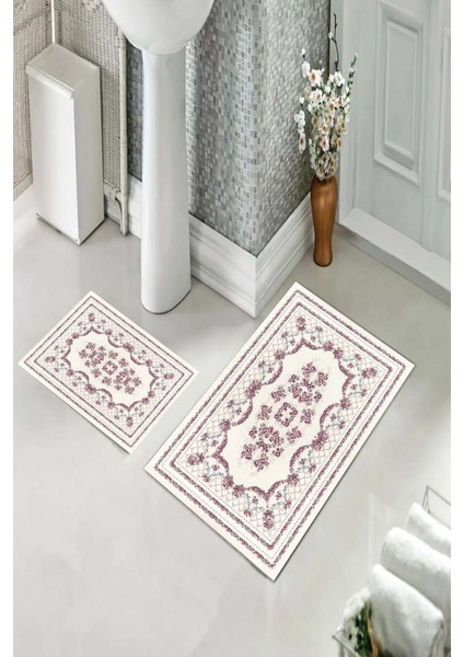 Banyo Halısı Ikili Klozet Takımı Kaymaz Tabanlı (60 cm x 100 cm + 40 cm x 60 Cm) fiyatları