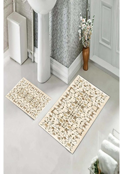 Banyo Halısı Ikili Klozet Takımı Kaymaz Tabanlı (60 cm x 100 cm + 40 cm x 60 Cm) fiyatları
