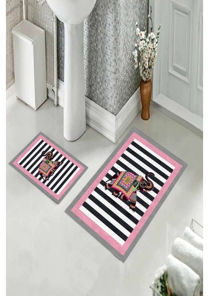 Banyo Halısı Ikili Klozet Takımı Kaymaz Tabanlı (60 cm x 100 cm + 40 cm x 60 Cm) modelleri