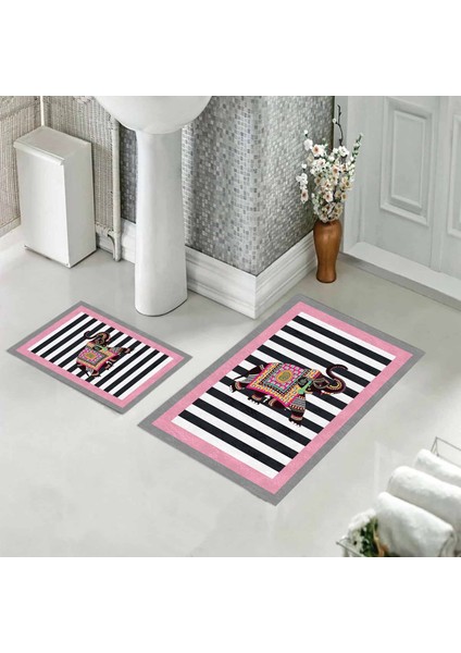 Banyo Halısı Ikili Klozet Takımı Kaymaz Tabanlı (60 cm x 100 cm + 40 cm x 60 Cm) fırsatları