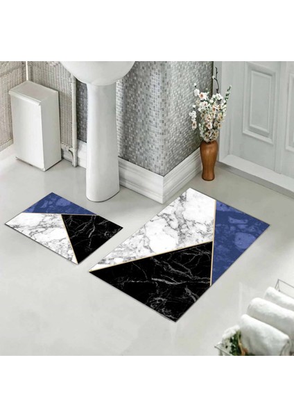 Banyo Halısı Ikili Klozet Takımı Kaymaz Tabanlı (60 cm x 100 cm + 40 cm x 60 Cm) fiyatları