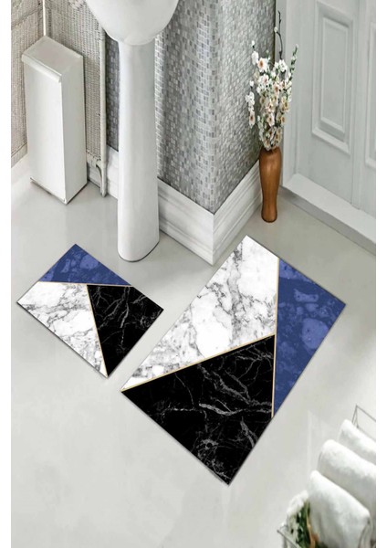 Banyo Halısı Ikili Klozet Takımı Kaymaz Tabanlı (60 cm x 100 cm + 40 cm x 60 Cm) fırsatları