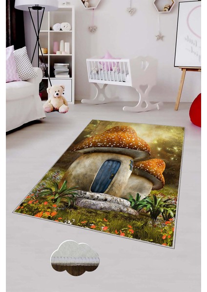 Desenli Renkli Dijital Baskılı Yıkanabilir Kaymaz Taban Modern Mutfak Halısı (Süngersiz)