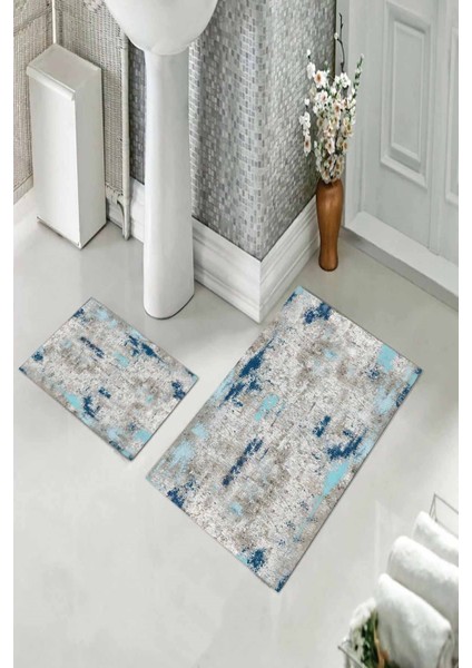 Banyo Halısı Ikili Klozet Takımı Kaymaz Tabanlı (60 cm x 100 cm + 40 cm x 60 Cm) fiyatları