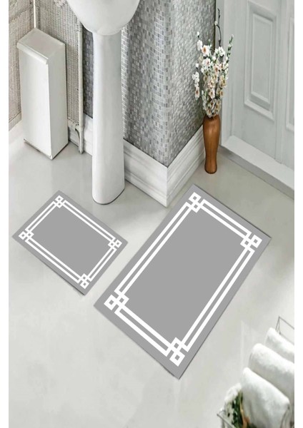 Banyo Halısı Ikili Klozet Takımı Kaymaz Tabanlı (60 cm x 100 cm + 40 cm x 60 Cm) fiyatları