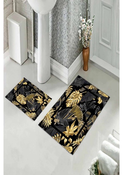 Banyo Halısı Ikili Klozet Takımı Kaymaz Tabanlı (60 cm x 100 cm + 40 cm x 60 Cm) fiyatları