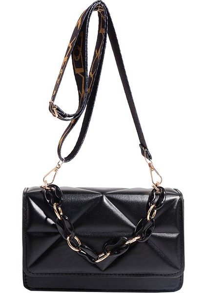 Kalın Zincirli Kadın Çantası, Basit Banliyö Çantası, Modaya Uygun Retro Kişilik Geniş Omuz Askılı Omuz Çantası (Yurt Dışından)