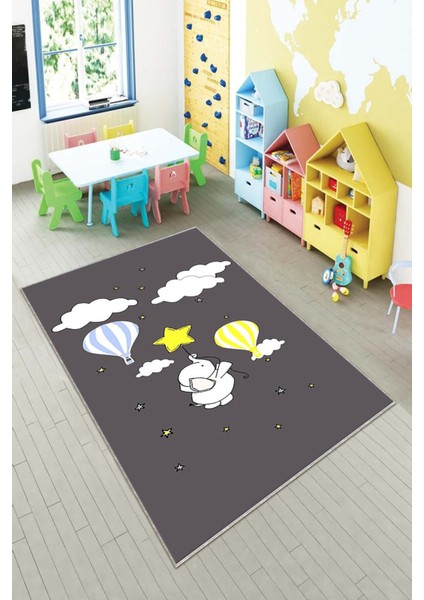 Desenli Renkli Dijital Baskı Yıkanabilir Kaymaz Taban Modern Çocuk Halısı ve Yolluk.