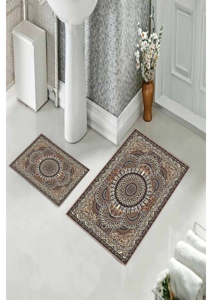 Banyo Halısı Ikili Klozet Takımı Kaymaz Tabanlı (60 cm x 100 cm + 40 cm x 60 Cm) fiyatları