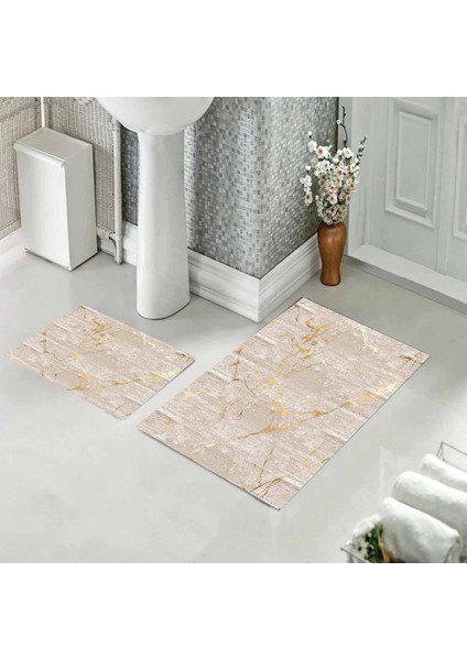 Banyo Halısı Ikili Klozet Takımı Kaymaz Tabanlı (60 cm x 100 cm + 40 cm x 60 Cm) fırsatları