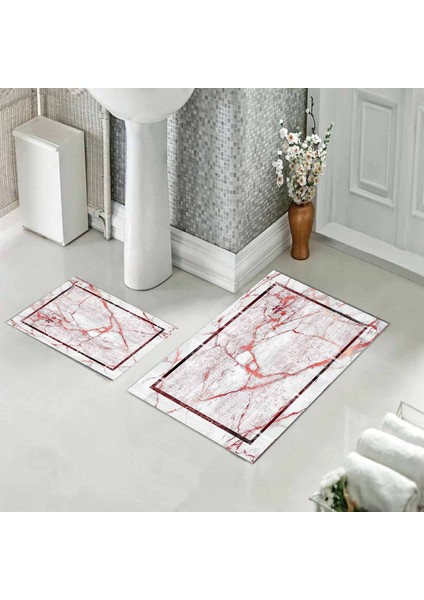 Banyo Halısı Ikili Klozet Takımı Kaymaz Tabanlı (60 cm x 100 cm + 40 cm x 60 Cm) fiyatları