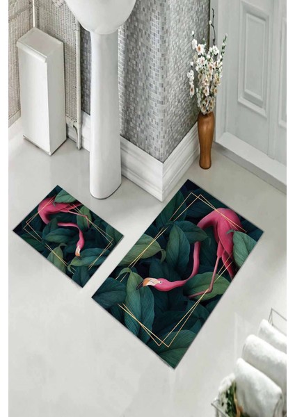 Banyo Halısı Ikili Klozet Takımı Kaymaz Tabanlı (60 cm x 100 cm + 40 cm x 60 Cm) fiyatları