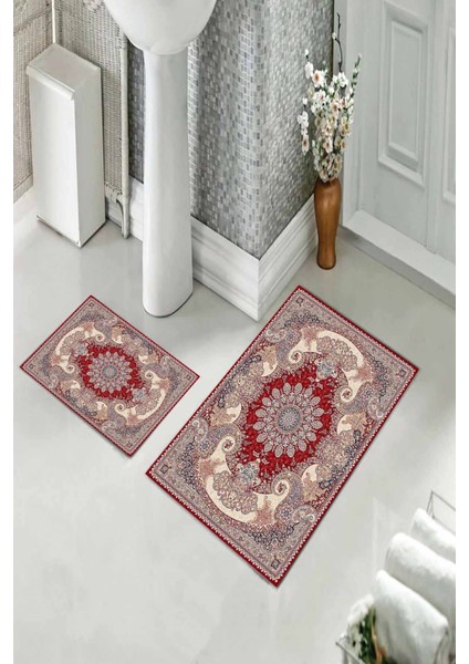 Banyo Halısı Ikili Klozet Takımı Kaymaz Tabanlı (60 cm x 100 cm + 40 cm x 60 Cm) fiyatları