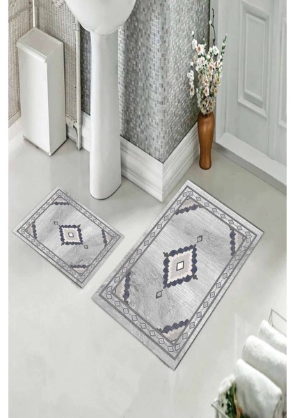 Banyo Halısı Ikili Klozet Takımı Kaymaz Tabanlı (60 cm x 100 cm + 40 cm x 60 Cm) fiyatları