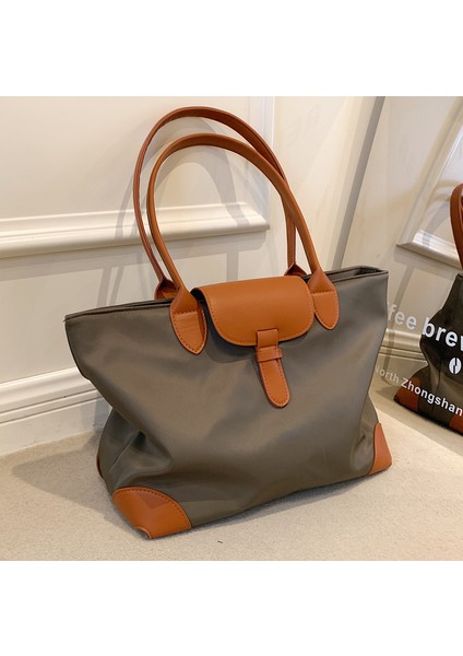 Büyük Kapasiteli, Modaya Uygun Tote Çanta, Basit Oxford Kumaş Kadın Çantası, Çok Yönlü Gündelik Doku, Büyük Omuz Çantası (Yurt Dışından)