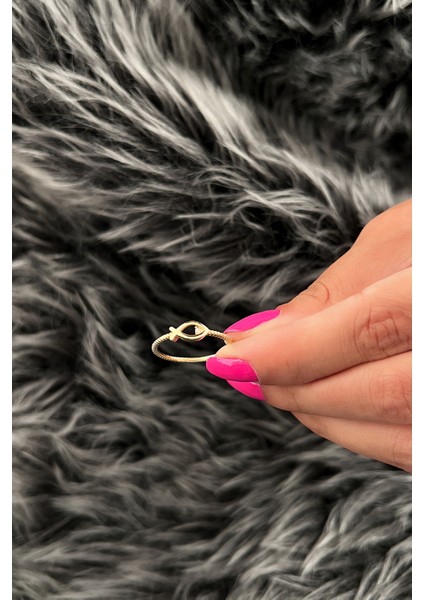 14 Ayar Altın Beyaz Taş Detaylı Balık Yüzük modelleri