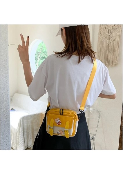 Mavi Stil Kış Yeni Kanvas Kadın Çantası Moda Kemer Dekoratif Bez Çanta Kore Tarzı Tek Omuz Çapraz Küçük Çanta Bungy Çanta (Yurt Dışından) indirimleri