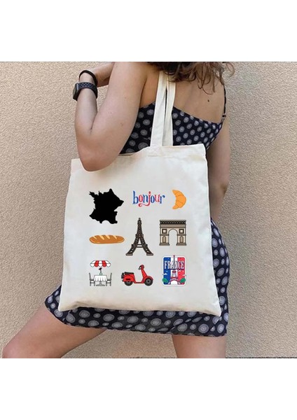 No.82 Tarzı 35X40CM Londra Ingiltere Paris Fransa Seyahat Ingiliz Pisa Roma Italya Ispanya Kadının Alışveriş Omuz Kanvas Tote Çanta Çalışma Bakkal Spor Çanta (Yurt Dışından) indirimleri