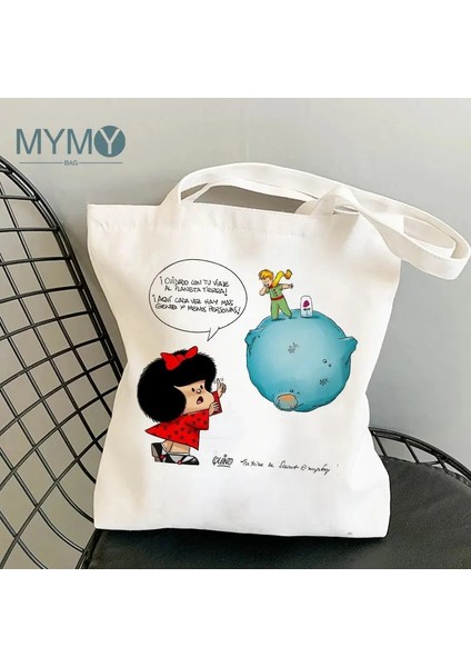No.10 Stili 23X27CM-9X10.6IN Mafalda Karikatür Omuzdan Askili Çanta Kadın Kanvas Tote Çanta Kız Punk Büyük Kapasiteli Gotik Komik Estetik Kawaii Boyama Çanta (Yurt Dışından) modelleri