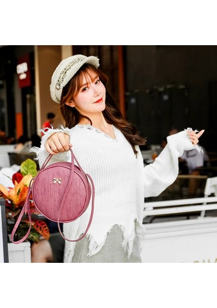 Siyah Stil Kadın Kore Moda Niş Tek Omuz Askılı Çanta Moda Crossbody Küçük Yuvarlak Çanta Yeni El Çantası Askılı Çanta (Yurt Dışından) fırsatları