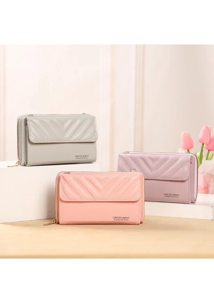 Pembe Tarzı Telefon Çantası Kadın Çanta Fermuar Büyük Kapasiteli Çok Fonksiyonlu Omuz Çantası Orta ve Uzun Debriyaj Çantalar (Yurt Dışından) fiyatları