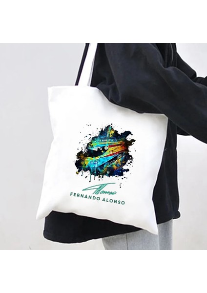 B87 Tarzı 35X40CM F1 Formula 1 Lando Norris Bottas Araba Yarışı Kadın Kanvas Alışveriş Çantası Pamuk Çanta Harajuku Tote Omuz Bayan Eko Alışveriş Çantası (Yurt Dışından) indirimleri
