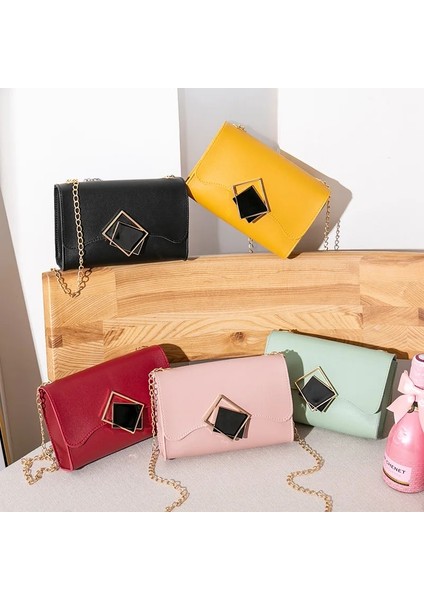 Pembe Tarzı Küçük Crossbody Çanta Womeu Deri Omuz Askılı Çanta Kız Sarı Bolsas Bayanlar Zincir Telefon Çanta (Yurt Dışından) modelleri