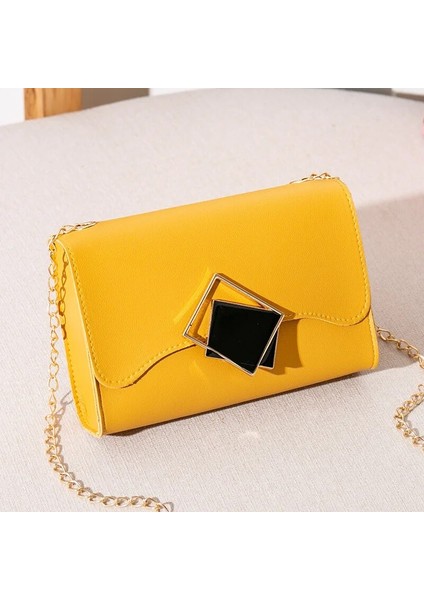 Pembe Tarzı Küçük Crossbody Çanta Womeu Deri Omuz Askılı Çanta Kız Sarı Bolsas Bayanlar Zincir Telefon Çanta (Yurt Dışından) indirimleri