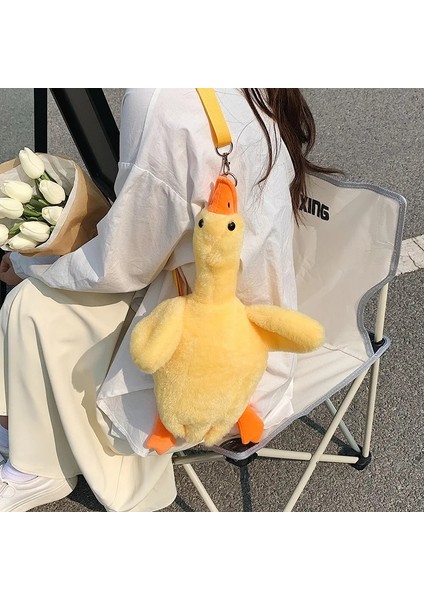 No.1 Stili Kadın Kişilik Komik Cep Telefonu Çantası Kız Sevimli Karikatür Peluş Ördek Bebek Omuz Çantası Ew Çapraz Vücut Çantası (Yurt Dışından)