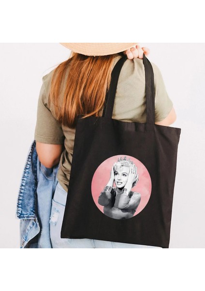 B24 Tarzı 35X40CM Pop Andy Warhol Marilyn Monroe Portre Suluboya Kadın Kanvas Omuz Çantası Büyük Kapasiteli Pamuk Alışveriş Plaj Çantası (Yurt Dışından)