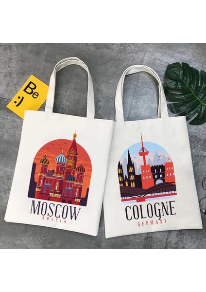 No.29 Stili 35X40CM Moskova Hamburg Istanbul Havana Rijeka Zagreb Medellin Köln Frankfurt Kadın Shopper Messenger Omuz Kanvas El Çantası Tote (Yurt Dışından) modelleri