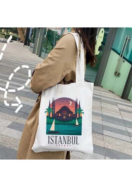 No.29 Stili 35X40CM Moskova Hamburg Istanbul Havana Rijeka Zagreb Medellin Köln Frankfurt Kadın Shopper Messenger Omuz Kanvas El Çantası Tote (Yurt Dışından) indirimleri