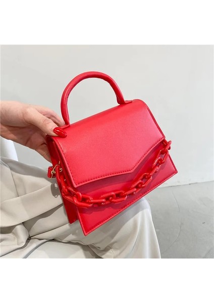 Mor Tarzı Kadın Çantası Yeni Zincir Küçük Kadın Çantası Yeni Moda Crossbody Omuz Askılı Çanta Çanta Çanta Saf Şeker Renk El Çantası (Yurt Dışından) fırsatları