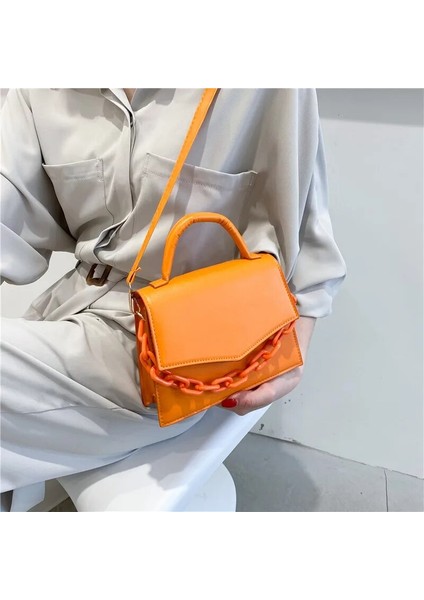 Mor Tarzı Kadın Çantası Yeni Zincir Küçük Kadın Çantası Yeni Moda Crossbody Omuz Askılı Çanta Çanta Çanta Saf Şeker Renk El Çantası (Yurt Dışından) indirimleri