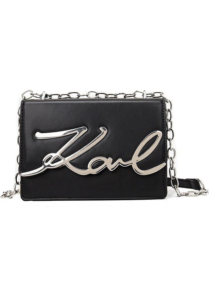 Siyah Stil Pu Düz Renk Mini Messenger Çanta Serin Harfler Koltuk Altı Çanta Flip Cüzdan Moda Bayan Çanta Tasarımcısı Omuz Çantası Düz Renk (Yurt Dışından)