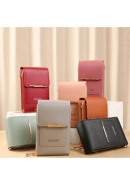 Siyah Stil Kadın Crossbody Omuz Çantaları Cüzdan Dokunmatik Ekran Cep Telefonu Çanta Yumuşak Deri Kayış Çanta Kadın Lüks Postacı Çantası (Yurt Dışından) indirimleri