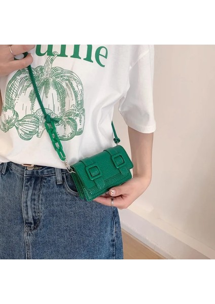 Mavi Stil Mini Küçük Askılı Çanta Kadın Kız Zincir Çanta Pu Deri Tasarım Çantalar Bayanlar Retro Kemer Tokası Crossbody Çanta (Yurt Dışından) fiyatları