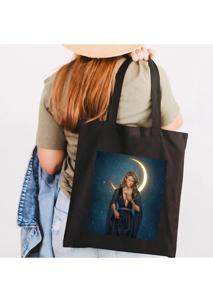 B190 Tarzı 35X40CM Sis ve Öfke Mahkemesi Dikenler ve Güller Yıldız Karikatür Kadın Kanvas Çanta Shopper Pamuk Çanta Tote Omuz Eko Alışveriş Çantaları (Yurt Dışından)