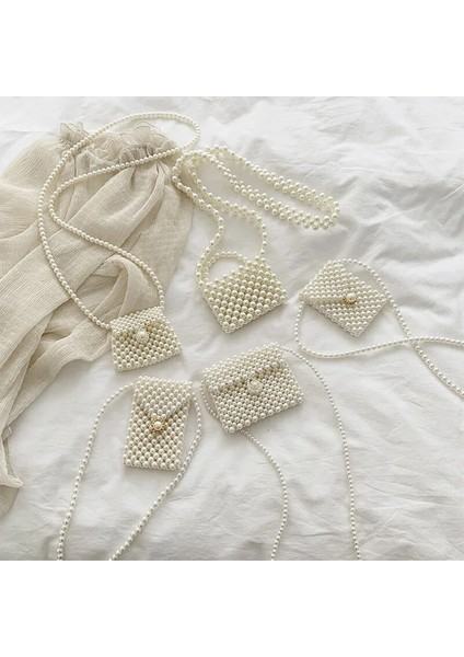 A5 Stili Mini Inci Çanta El Yapımı Vintage Eva Boncuklu Moda Ziyafet Parti Omuzdan Askili Çanta Kadın Düğün Çantaları Lüks Kadın Bozuk Para Cüzdanı (Yurt Dışından)