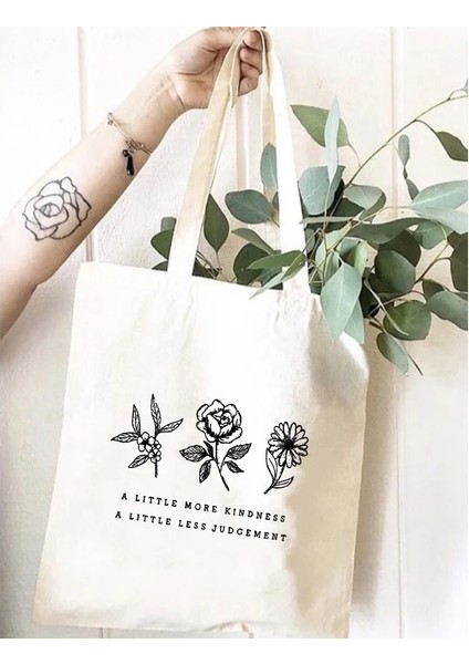 B1792-TBWH-M Tarzı Çiçek Bitki Tasarım Kadın Kanvas Çanta Bayanlar Seyahat Çanta Moda Rahat Tote Edebi Kitap Çantası Alışveriş Omuz Çantası Kızlar Için (Yurt Dışından) indirimleri