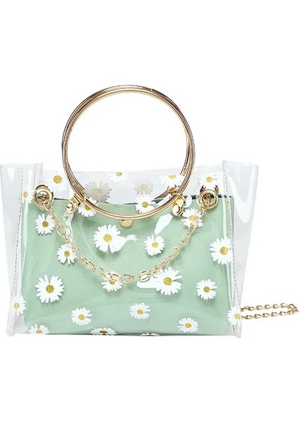 Yeşil Tarzı Moda Kadınlar Için Crossbody Çanta Yaz ve Sonbahar Yeni Papatya Baskı Desen Jöle Kadın Çanta Bir Omuz Taşınabilir Kadın Çanta (Yurt Dışından) fiyatları