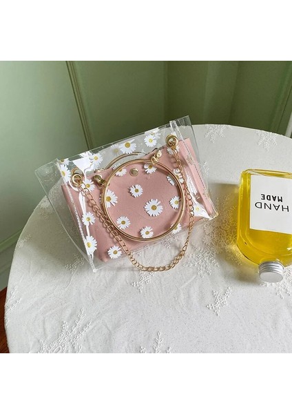 Yeşil Tarzı Moda Kadınlar Için Crossbody Çanta Yaz ve Sonbahar Yeni Papatya Baskı Desen Jöle Kadın Çanta Bir Omuz Taşınabilir Kadın Çanta (Yurt Dışından) modelleri