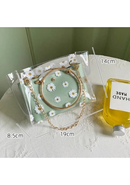 Yeşil Tarzı Moda Kadınlar Için Crossbody Çanta Yaz ve Sonbahar Yeni Papatya Baskı Desen Jöle Kadın Çanta Bir Omuz Taşınabilir Kadın Çanta (Yurt Dışından) fırsatları