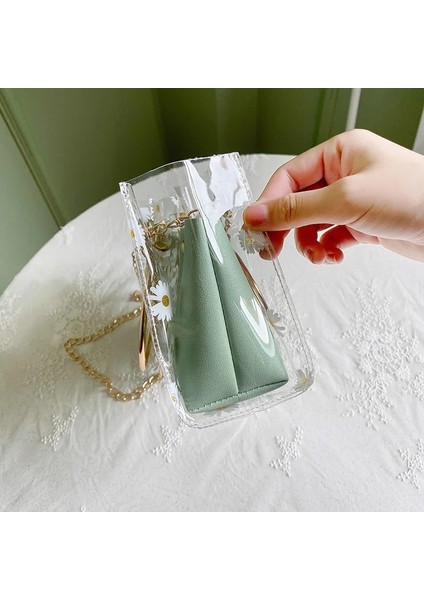 Yeşil Tarzı Moda Kadınlar Için Crossbody Çanta Yaz ve Sonbahar Yeni Papatya Baskı Desen Jöle Kadın Çanta Bir Omuz Taşınabilir Kadın Çanta (Yurt Dışından) indirimleri