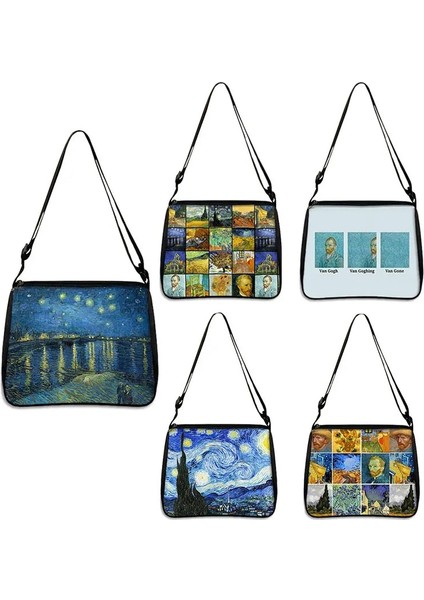 YXBSJMHS20 Tarzı 20CMX24CM Van Gogh Yıldızlı Gökyüzü Çanta Bayanlar Sanat Yağlıboya Ayçiçeği Moda Omuz Çantası Koltuk Altı Çantası Kız Alışveriş Seyahat Çantası (Yurt Dışından) fırsatları