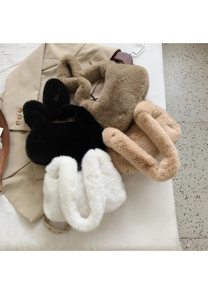 No.12 Tarzı Moda Yeni Düz Renk Omuz Koltukaltı Çanta Kadın Peluş Yumuşak Sonbahar Kış Moda Kabarık Tote Çanta Bayan Seyahat Çanta (Yurt Dışından) fiyatları