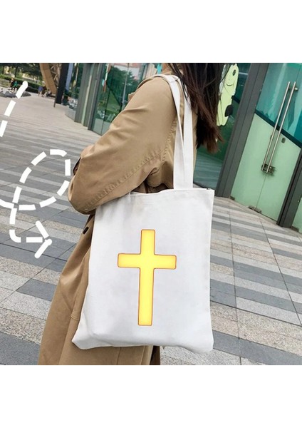 W204 Tarzı 35X40CM Isa Mesih Çapraz Tanrı Din Hıristiyan Ayçiçeği Christus Haç Kadın Kanvas Tote Çanta Omuz Shopper Kadın Çanta (Yurt Dışından)
