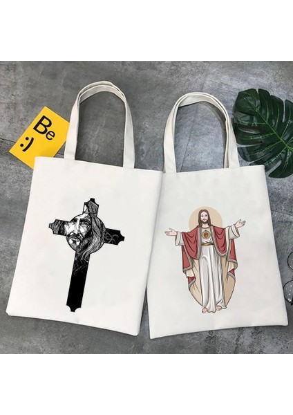 W204 Tarzı 35X40CM Isa Mesih Çapraz Tanrı Din Hıristiyan Ayçiçeği Christus Haç Kadın Kanvas Tote Çanta Omuz Shopper Kadın Çanta (Yurt Dışından) modelleri